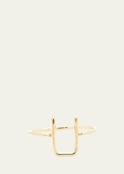 Atelier Paulin 18k Yellow Gold Alphabet Ring In U