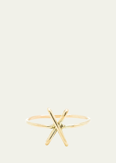 Atelier Paulin 18k Yellow Gold Alphabet Ring In X