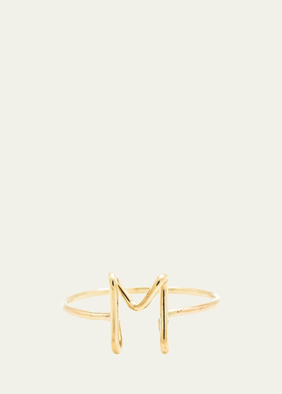 Atelier Paulin 18k Yellow Gold Alphabet Ring In M