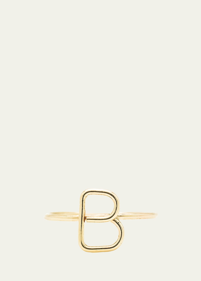 Atelier Paulin 18k Yellow Gold Alphabet Ring In B