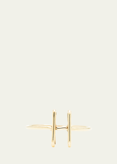 Atelier Paulin 18k Yellow Gold Alphabet Ring In H