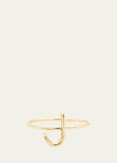 Atelier Paulin 18k Yellow Gold Alphabet Ring In J