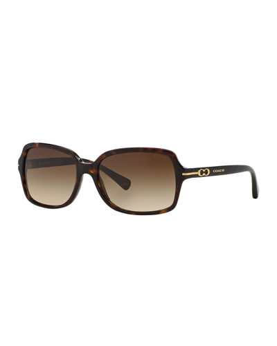 Coach Rectangle Acetate Sunglasses In Havana