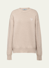 Prada Logo-intarsia Cashmere Sweater In F0237 Pervinca