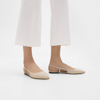 Theory Slingback Flat In Leather In Light Nude
