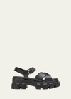 Prada Monolith Rubber Sandals In Nero