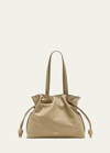 Loewe Flamenco Large Clutch Bag In Napa Leather With Golden Foil Anagram In Brown