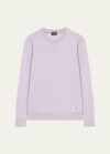 Brioni Men's Cashmere-silk Crewneck Sweater In Lilac