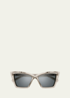 SAINT LAURENT SEMI-TRANSPARENT ACETATE CAT-EYE SUNGLASSES