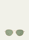 Thom Browne Men's Titanium Round Sunglasses In White Gold