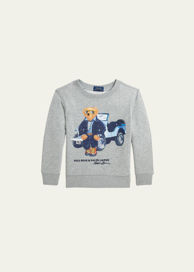 Ralph Lauren Kids' Boy's Seasonal Fleece Bear Sweatshirt In Truck Bear