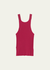 Helmut Lang Ribbed Tank Top In Fuchsia