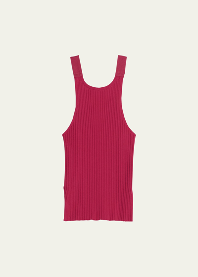 Helmut Lang Ribbed Tank Top In Fuchsia