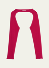 Helmut Lang Organic Cotton Rib Shrug In Pink