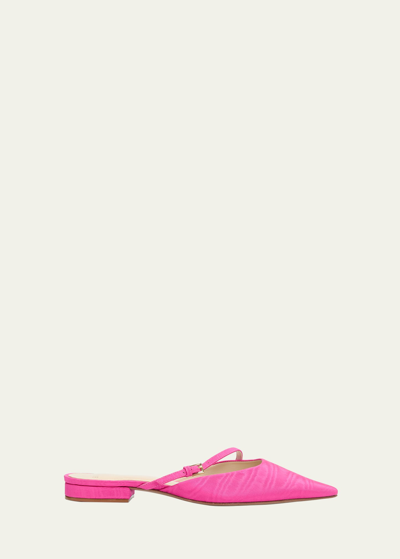 Alexandre Birman Jazzie Buckle Ballerina Mules In Pink