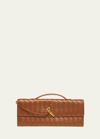 Bottega Veneta Andiamo Intrecciato Leather Wallet In Cognac-m Brass
