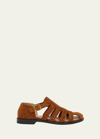 Loewe Campo Brushed Suede Fisherman Sandals In Tan