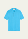 John Smedley Men's Adrian Polo Shirt In Summer Sky