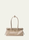 Prada East-west Leather Shoulder Bag In F03mv Travertino