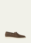 Loro Piana Men's Sea-sail Walk Suede Boat Shoes In Inceonso N.l.