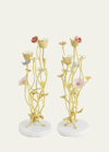 MICHAEL ARAM WILDFLOWERS CANDLEHOLDERS, SET OF 2