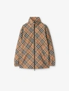 Burberry Waisted Check Hooded Jacket In Sand