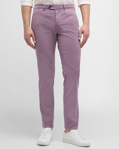 Canali Men's Slim Fit Twill Flat-front Pants In Purple