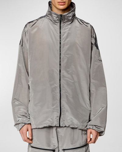 Diesel Men's J-wright Nylon Wind-resistant Jacket In Frost Gray