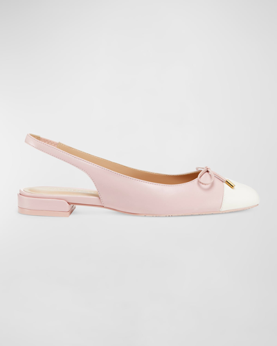 STUART WEITZMAN SLEEK BICOLOR SLINGBACK BALLERINA FLATS