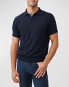 Rodd & Gunn Freys Crescent Knit Short Sleeve Polo Sweater In Midnight
