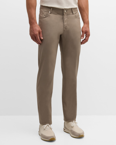 Marco Pescarolo Men's Micropique 5-pocket Trousers In Taupe