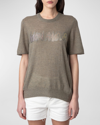 Zadig & Voltaire Ida Mon Amour Cashmere Sweater In Kaki Clair