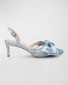 Dee Ocleppo Brazil Satin Slingback Pumps In Light Blue