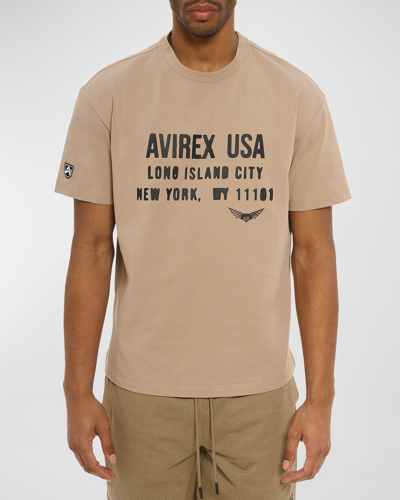 Avirex Men's Aviator Short-sleeve Crewneck T-shirt In Mink