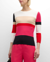 ELIE TAHARI THE REMY RIBBED COLORBLOCK SWEATER