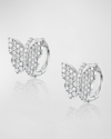 Sheryl Lowe Pave Diamond Butterfly Huggie Earrings In Ssilver