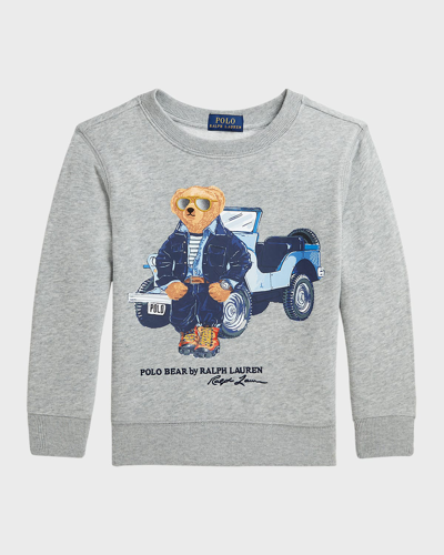 Ralph Lauren Kids' Boy's Seasonal Fleece Bear Sweatshirt In Truck Bear