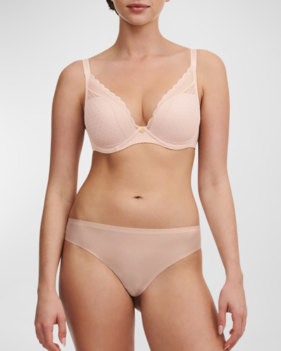 Chantelle Norah Chic Lace Plunge T-shirt Bra In Rose