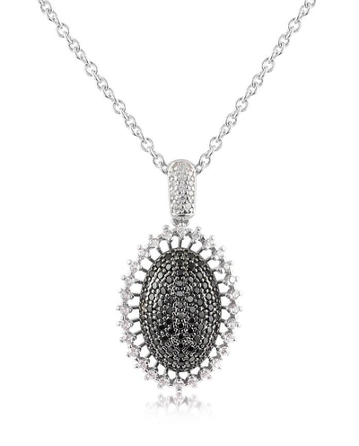 Gucci Necklaces Black Cubic Zirconia And Sterling Silver Oval Pendant Necklace