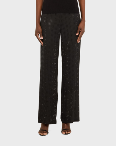 Kobi Halperin Lane Straight-leg Rhinestone Pants In Black