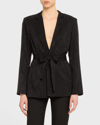 Kobi Halperin Brett Rhinestone Tie-waist Jacket In Black