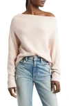 Treasure & Bond One-shoulder Rib Sweater In Pink Smoke