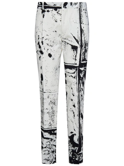 Alexander Mcqueen Pantaloni  In Bianco