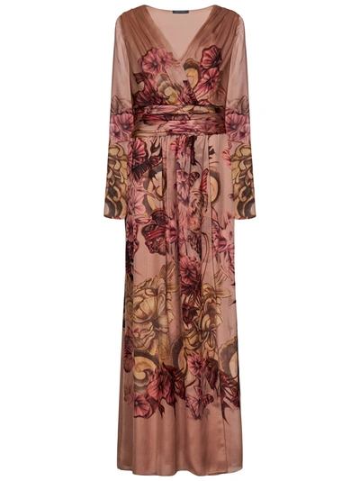 Alberta Ferretti Long Dress In Rosa