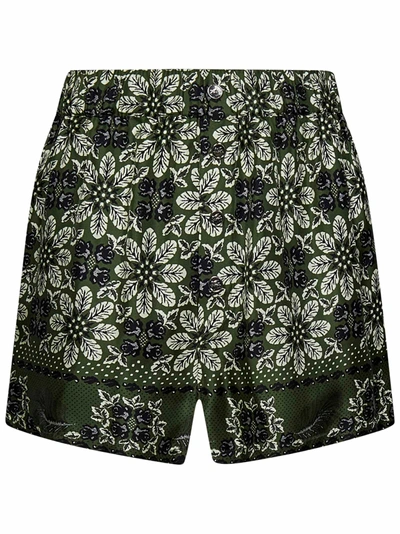 Etro Green Silk Shorts
