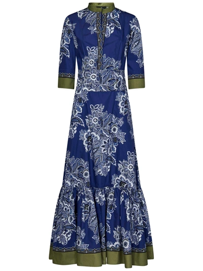 Etro Long Dress In Blu