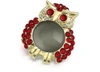 GUCCI DESIGNER BROOCHES & PINS RED OWL PIN