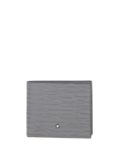 Montblanc Logo Plaque Bifold Wallets In Grey