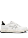 Premiata Nous Leather And Suede Sneakers
