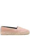 Saint Laurent Classic Logo-detail Leather Espadrilles In Nude